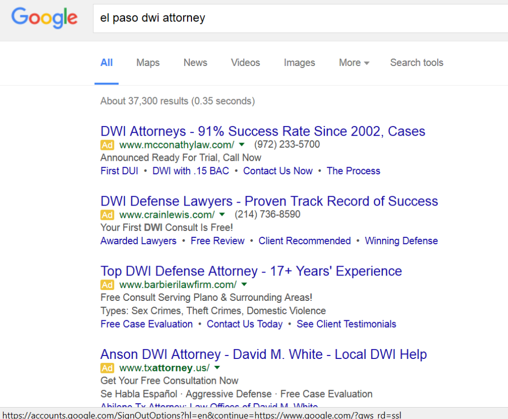 google serps in el paso tx